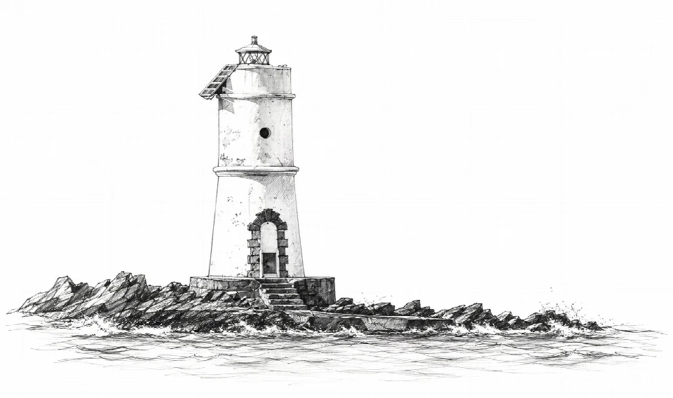 Schizzo artistico del Faro di Mangiabarche