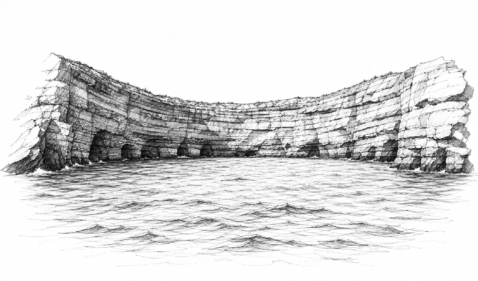 Schizzo artistico di Porto di Mezzaluna